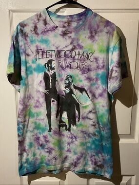 Fleetwood Mac Rumours Tie-Dye Graphic Tee - Purple, Teal, Green